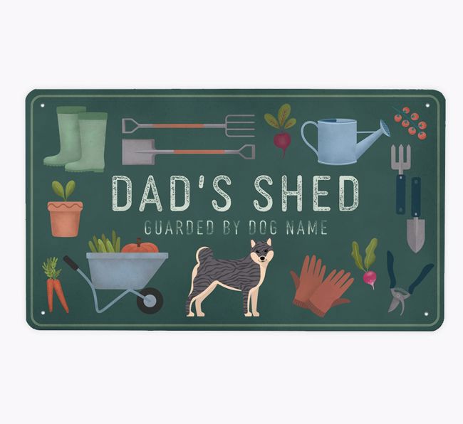 Dad's Shed: Personalised {breedFullName} Metal Garden Sign